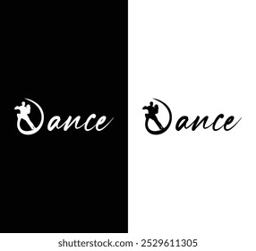 Silhouette Dance Logo mit eleganter Schrift Typografie