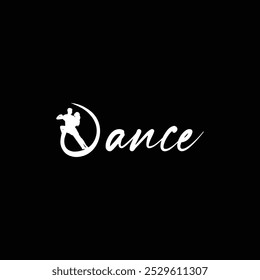 Silhouette Dance Logo mit eleganter Schrift Typografie