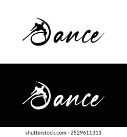 Silhouette Dance Logo mit eleganter Schrift Typografie