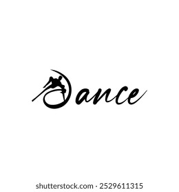 Silhouette Dance Logo mit eleganter Schrift Typografie