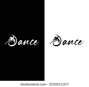 Silhouette Dance Logo mit eleganter Schrift Typografie