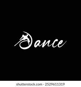 Silhouette Dance Logo mit eleganter Schrift Typografie