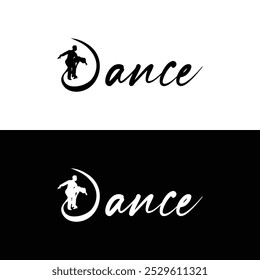 Silhouette Dance Logo mit eleganter Schrift Typografie