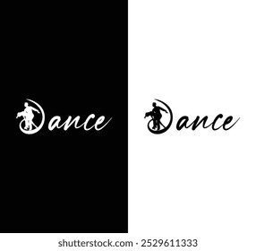 Silhouette Dance Logo mit eleganter Schrift Typografie