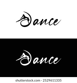 Silhouette Dance Logo mit eleganter Schrift Typografie