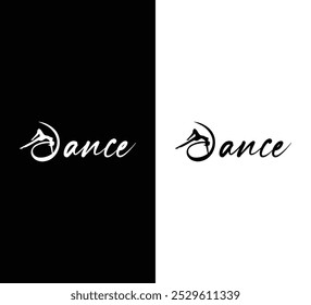 Silhouette Dance Logo mit eleganter Schrift Typografie