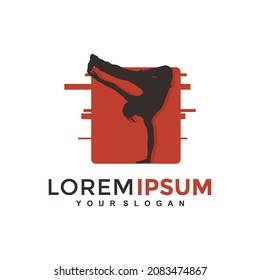 Silhouette Dance logo vector illustration or emblem template