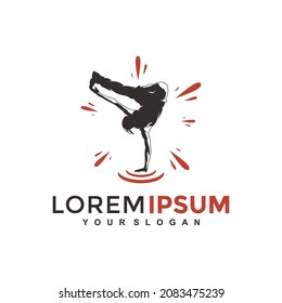 Silhouette Dance logo vector illustration or emblem template