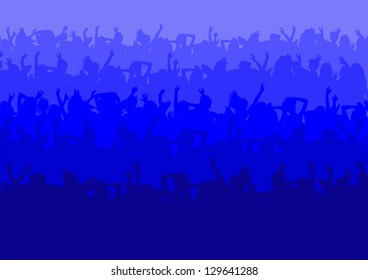 silhouette of dance party crowd
