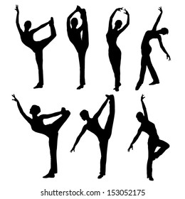 silhouette dance vector images collection