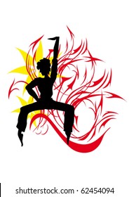 Silhouette of dancer.