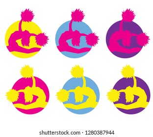 Silhouette of a dancer in a colorful circle