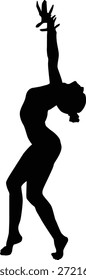 Silueta de un bailarín expresando movimiento, libertad y actuación artística.