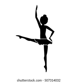 silhouette dancer fourth position developed