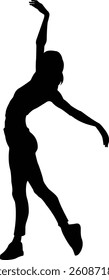 Silhouette of a Dancer in a Graceful Pose