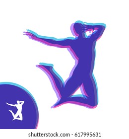 Silhouette of a Dancer. Gymnast. Man is Posing and Dancing. Sport Symbol. Design Element. Vector Illustration.