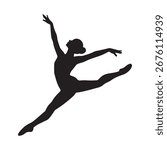 Silhouette of a Dancer Jumping Gracefully