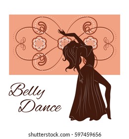 Silhouette of a dancer in motion. Vector illustration