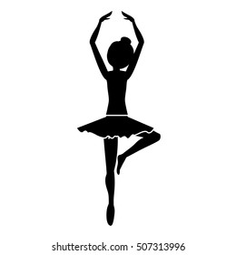 silhouette with dancer pirouette fifth position