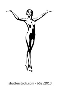 Silhouette dancing ,  ballerina