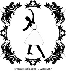 silhouette of a dancing ballerina