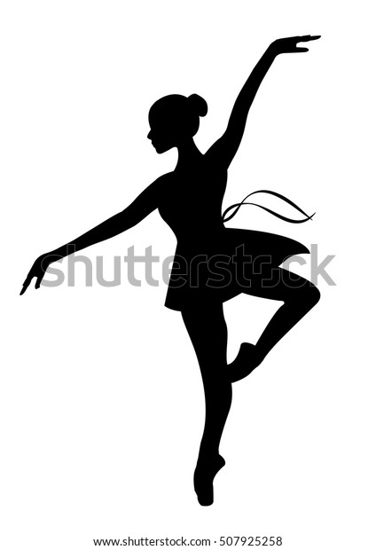 Silhouette Einer Tanzenden Ballerina Einziger Stock Vektorgrafik Lizenzfrei