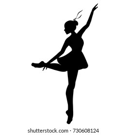 Silhouette of a dancing ballerina. Sketch , vector. Ballet, dance.