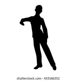 silhouette dancing children on white background vector