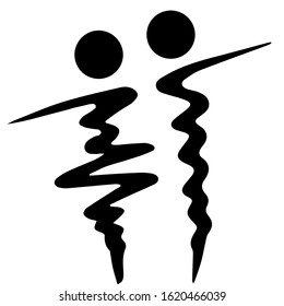 Silhouette of a dancing couple.