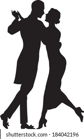 Silhouette Of Dancing Couple