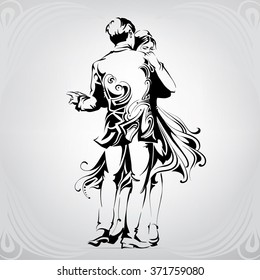 Silhouette of a dancing couple