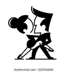 Silhouette of dancing couple isolated on a white background dance logo