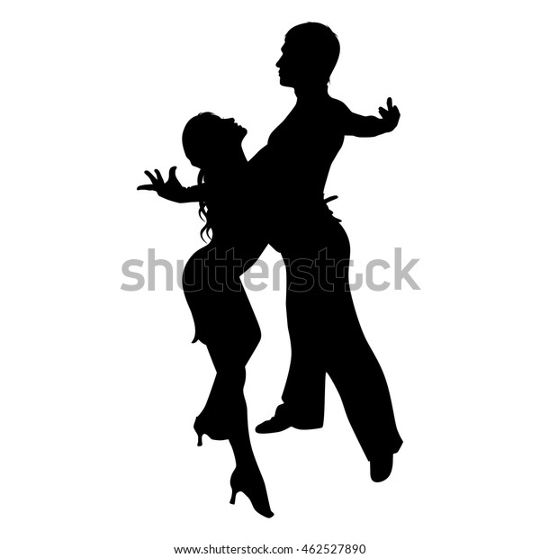 Silhouette Dancing Couple On White Background Stock Vector (Royalty ...