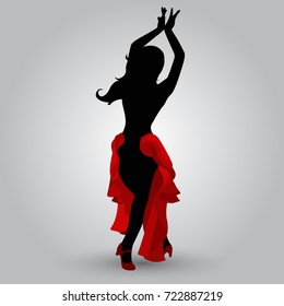 silhouette of a dancing flamenco dancer