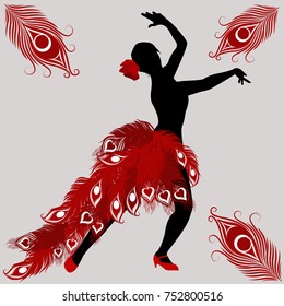 silhouette of a dancing flamenco dancer