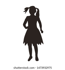 silhouette of a dancing girl child