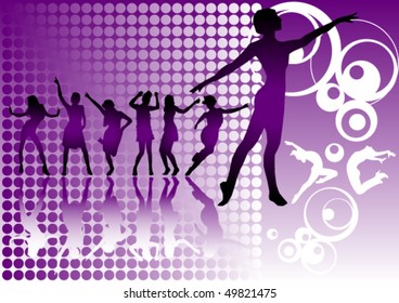 Silhouette of Dancing Girls