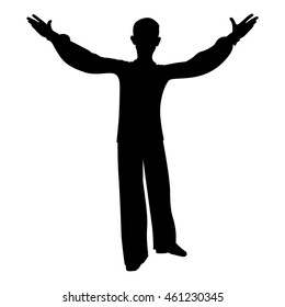 silhouette of a dancing guy on a white background vector
