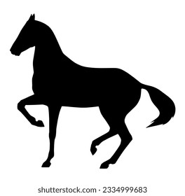 Silhouette of a dancing horse. Vector illustration on a white background