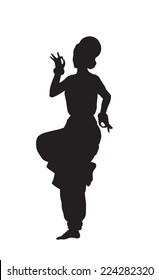 Silhouette of dancing indian girls