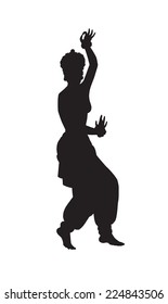 Silhouette of dancing indian girls