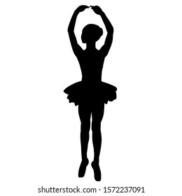 silhouette of a dancing little ballerina girl