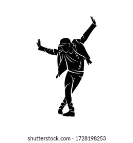 Silhouette Dancing Male Vector illustration Design, Simple and Creative Design