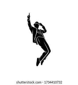 Silhouette Dancing Male Vector illustration Design, Simple and Creative Design