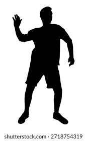 Silhouette of dancing man. Vector illustration