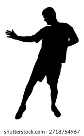 Silueta de hombre bailando. Ilustración vectorial