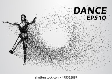 Silhouette of dancing particles. The dance consists of small circles.