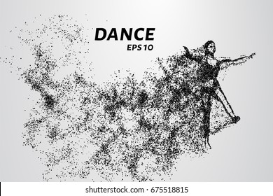 Silhouette of dancing particles. The dance consists of small circles