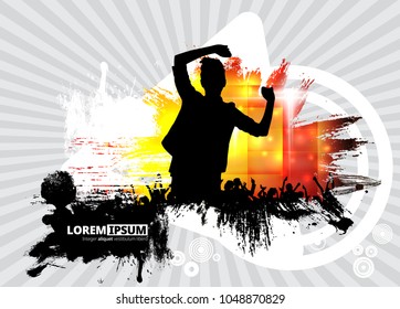 Silhouette der tanzenden Menschen