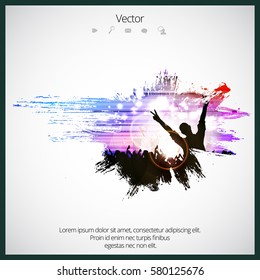 Silhouette of dancing people